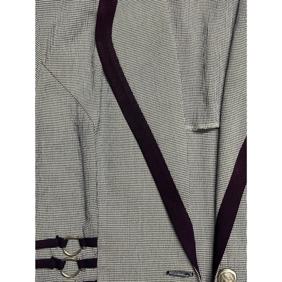 Vintage Womens Blazer Equestrian Harness Ring Detail Houndstooth Academia - Picture 11 of 16